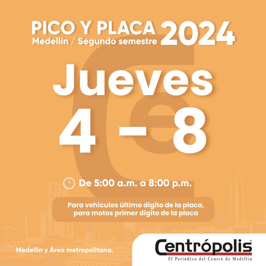 Pico y placa jueves Medellín