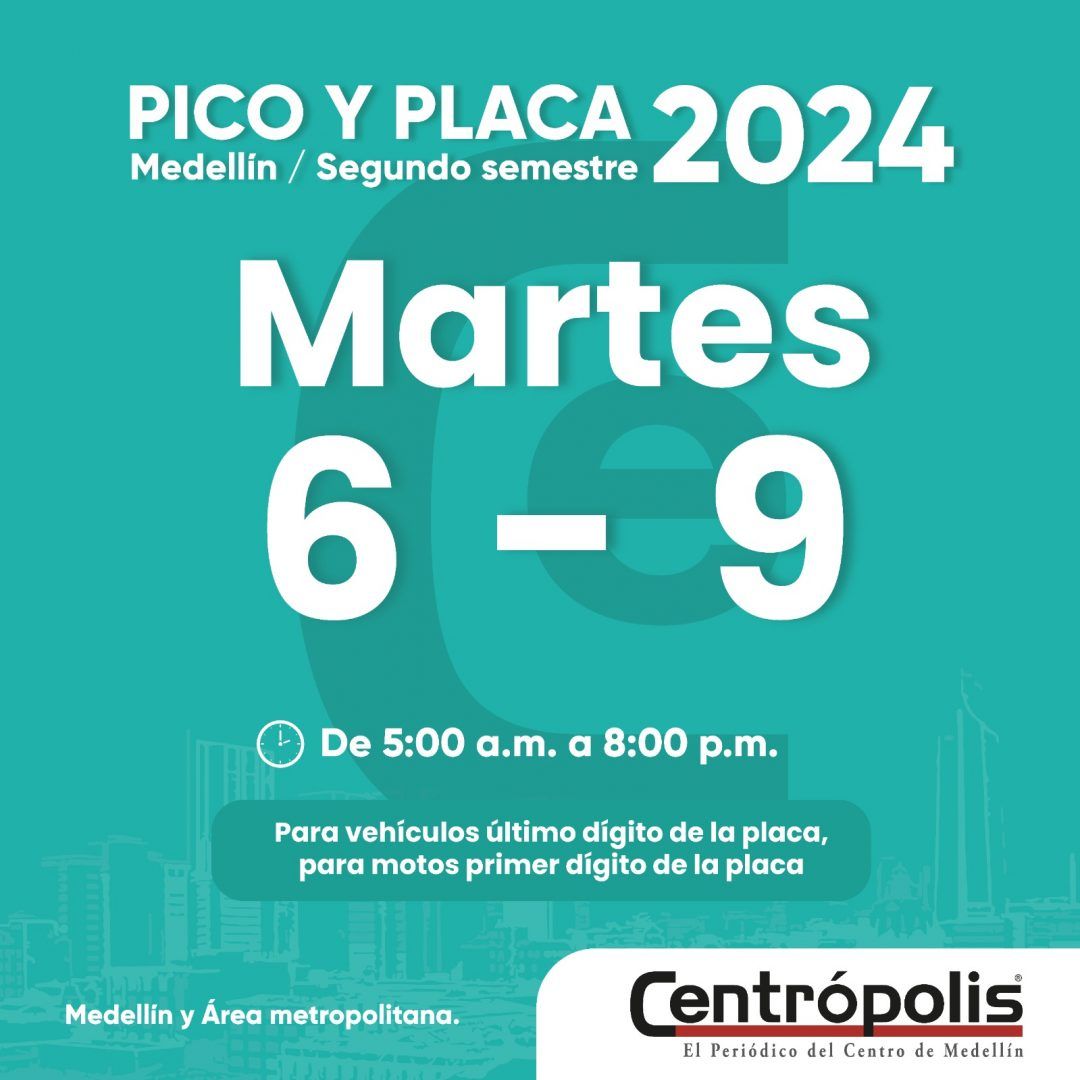 martes segundo semestre pico y placa